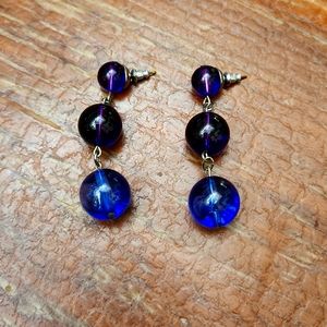 Purple and blue earrings